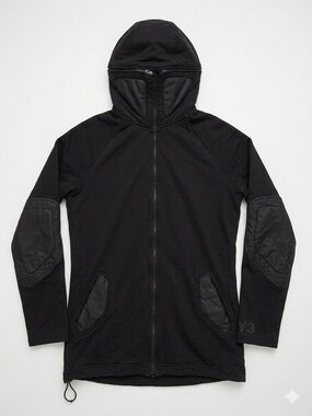 Y-3 Adidas Yohji Yamamoto Black Full Zip Ninja Hoodie Size M